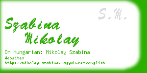 szabina mikolay business card